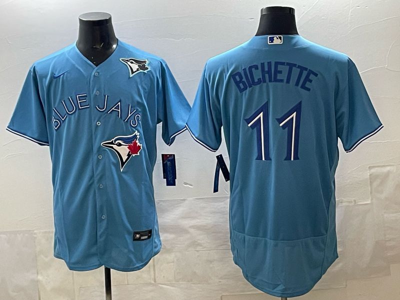Men 2025 Toronto Blue Jays #11 Bichette Blue Elite Nike MLB Jersey style 02